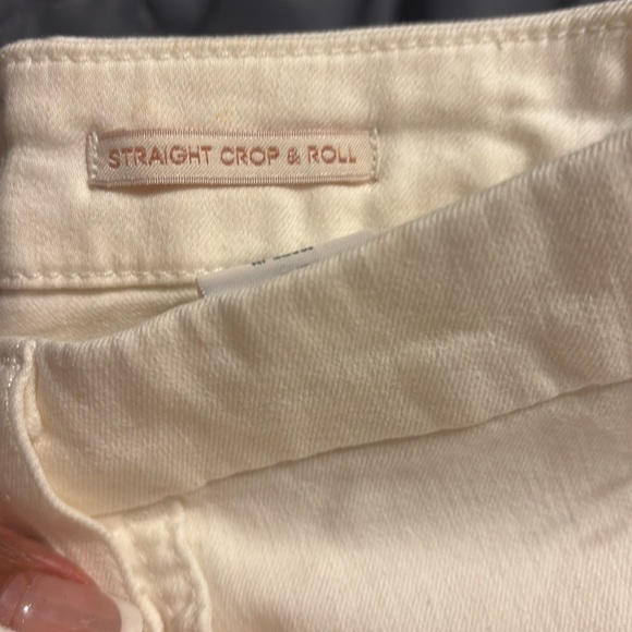 NWT 7 For All Mankind Jen 7 Off White Denim Straight Crop & Roll Jeans Pant - Picture 7 of 12